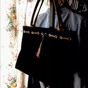 Dooney & Bourke Large Black Tassel Tote